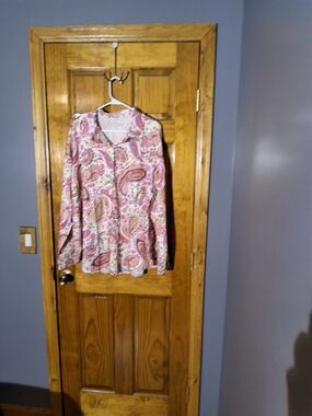 Pink Paisley Button-Up Blouse